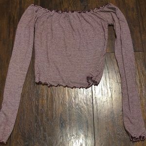 Forever 21 off the should long sleeve crop top